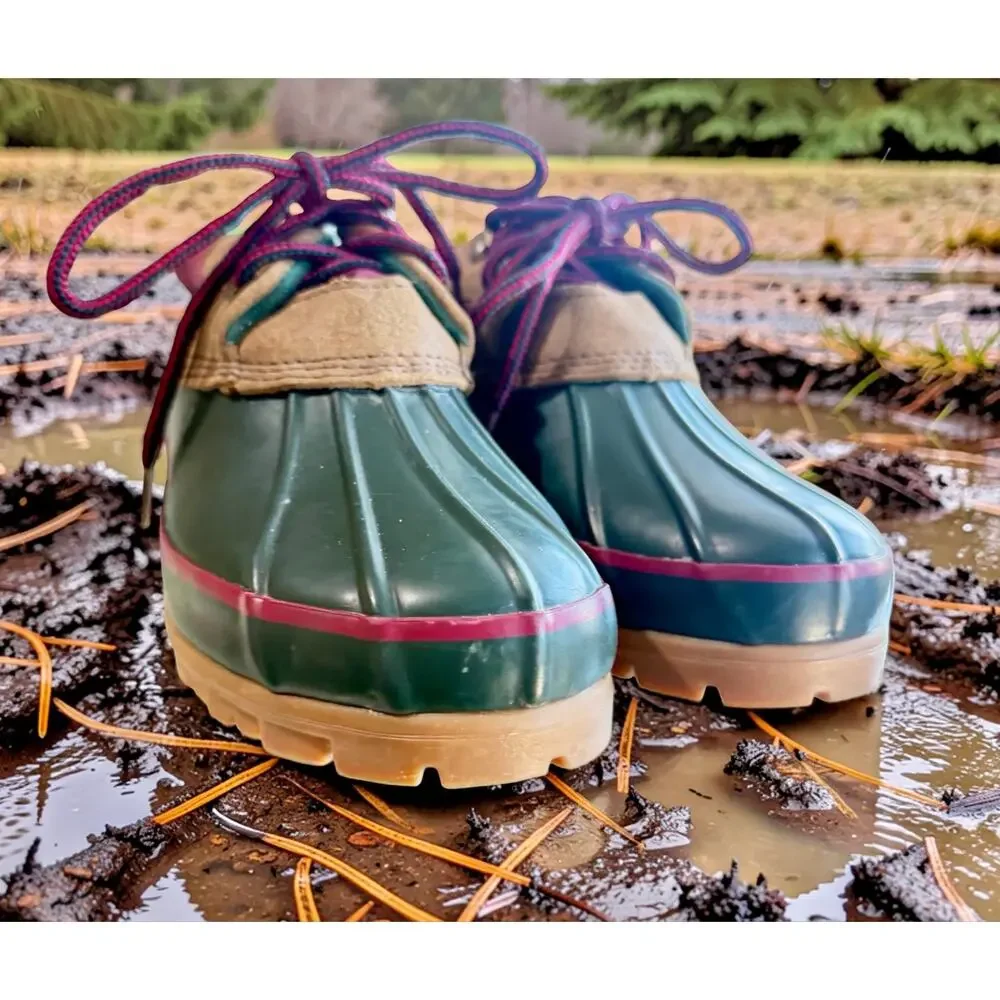 G.H. Bass Ontario Thermolite Duck Shoes Women’s 8 Green Rain Boots